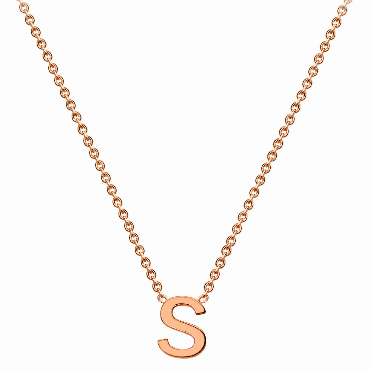 Petite Initial Letter 9ct Rose Gold Necklaces
