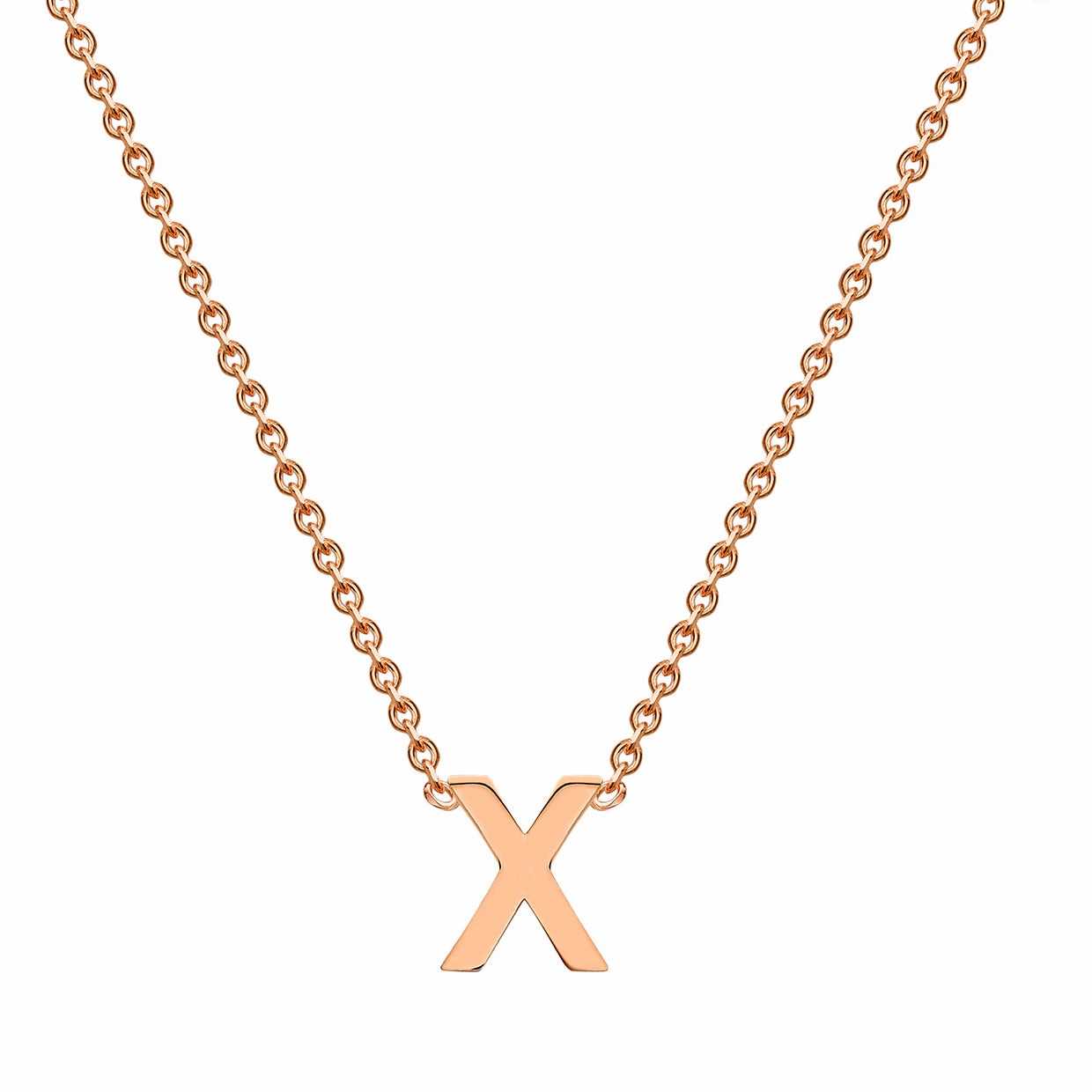 Petite Initial Letter 9ct Rose Gold Necklaces