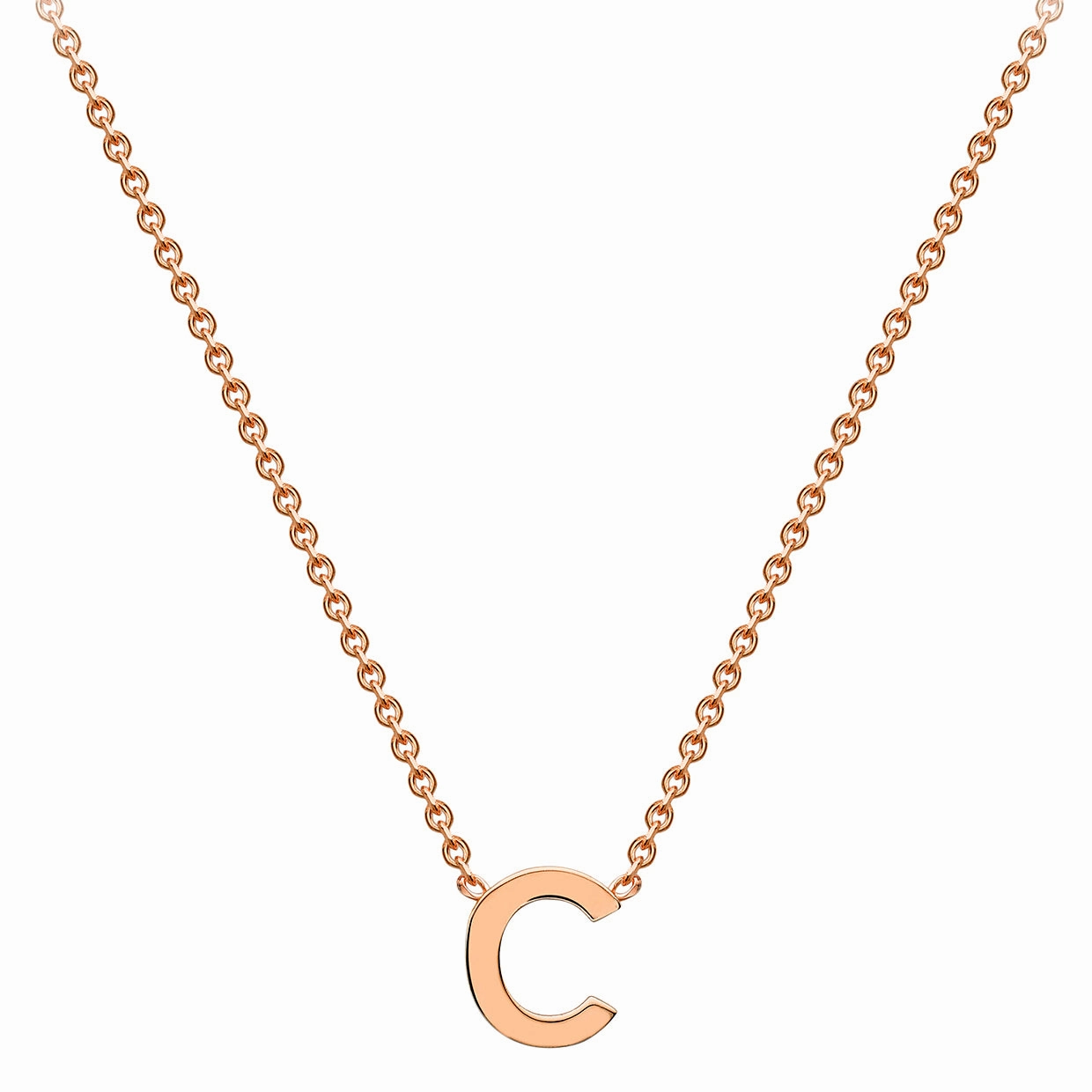 Petite Initial Letter 9ct Rose Gold Necklaces