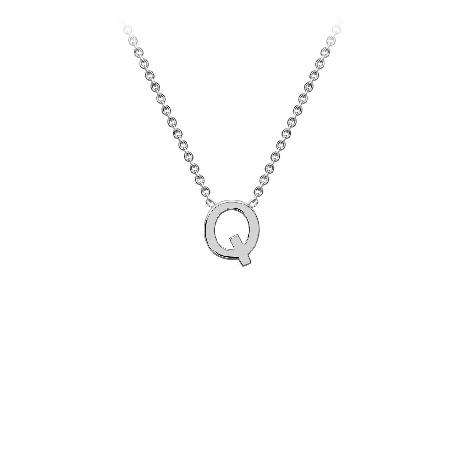 Petite Initial Letter 9ct White Gold Necklaces
