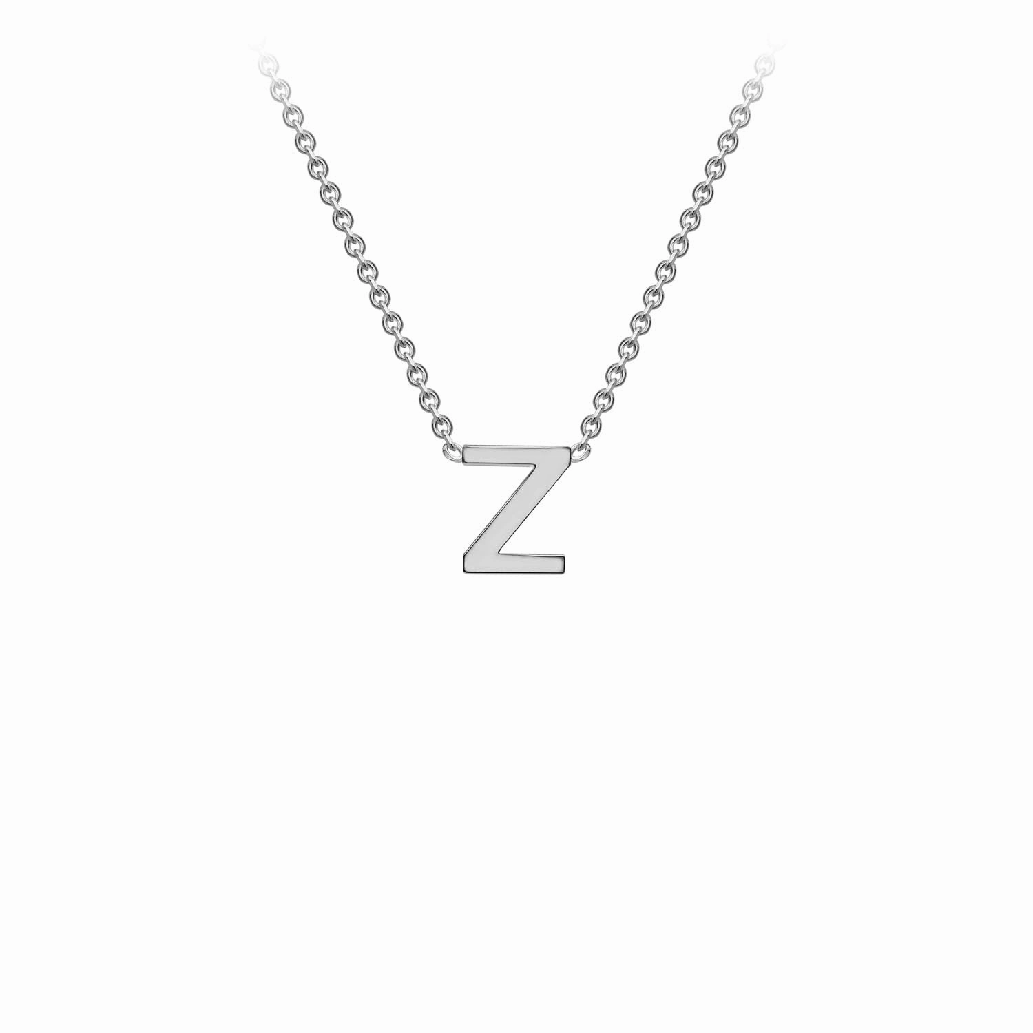 Petite Initial Letter 9ct White Gold Necklaces