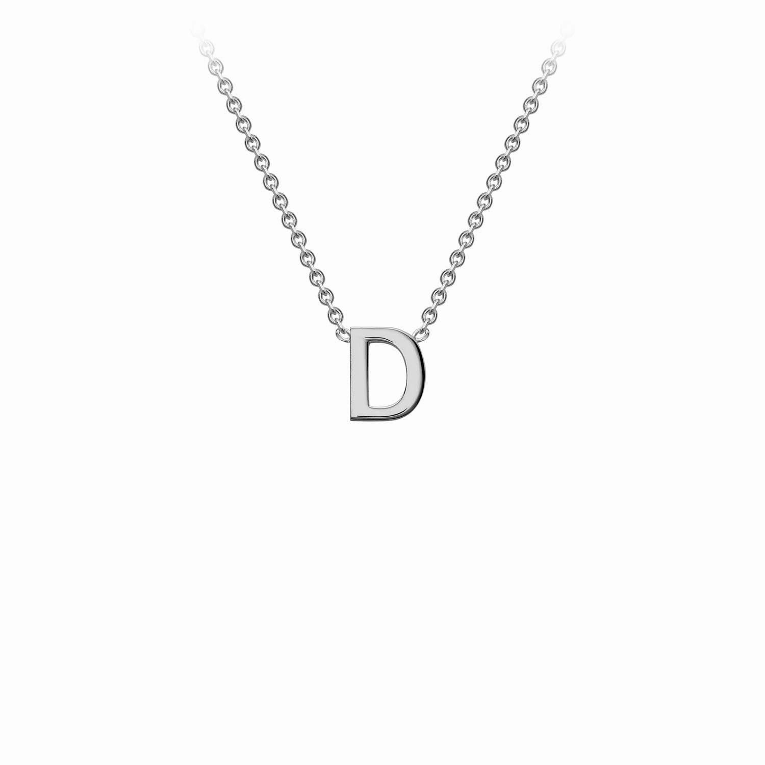Petite Initial Letter 9ct White Gold Necklaces