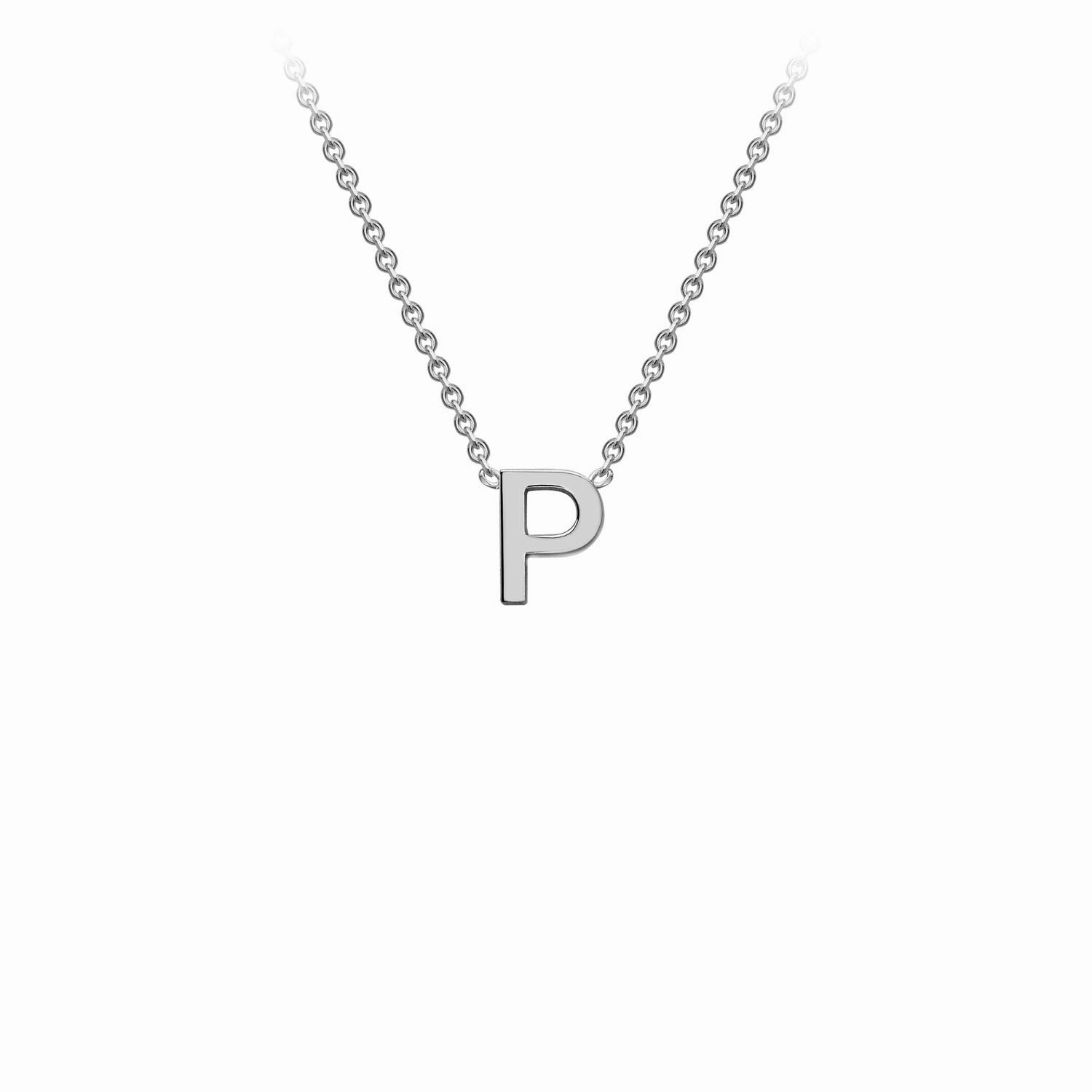 Petite Initial Letter 9ct White Gold Necklaces