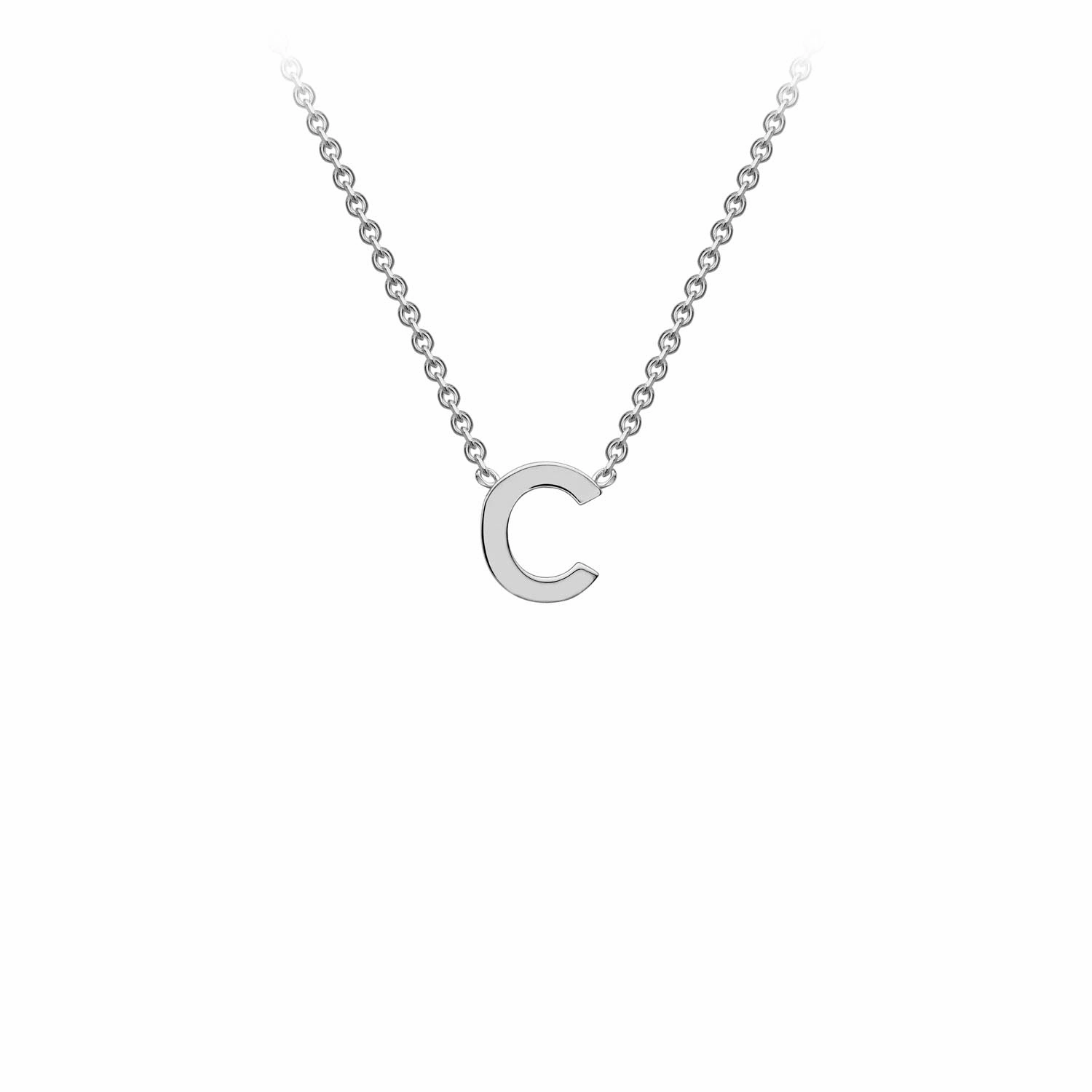 Petite Initial Letter 9ct White Gold Necklaces