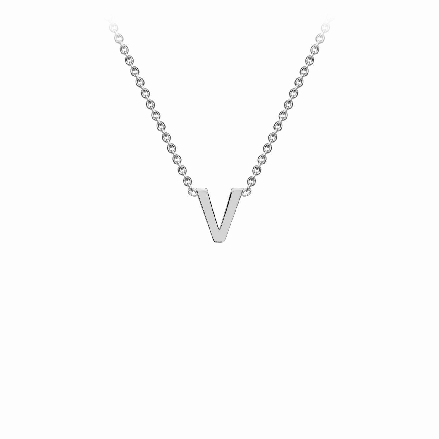 Petite Initial Letter 9ct White Gold Necklaces