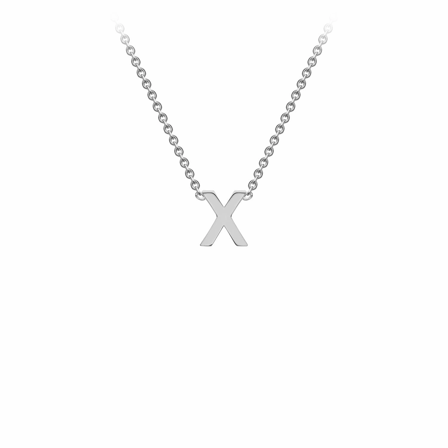 Petite Initial Letter 9ct White Gold Necklaces