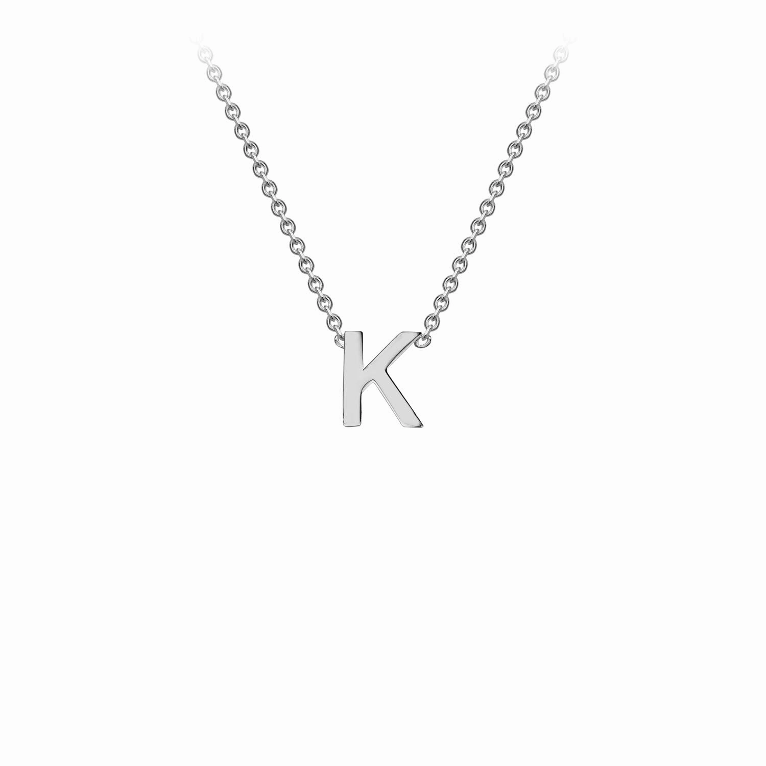 Petite Initial Letter 9ct White Gold Necklaces