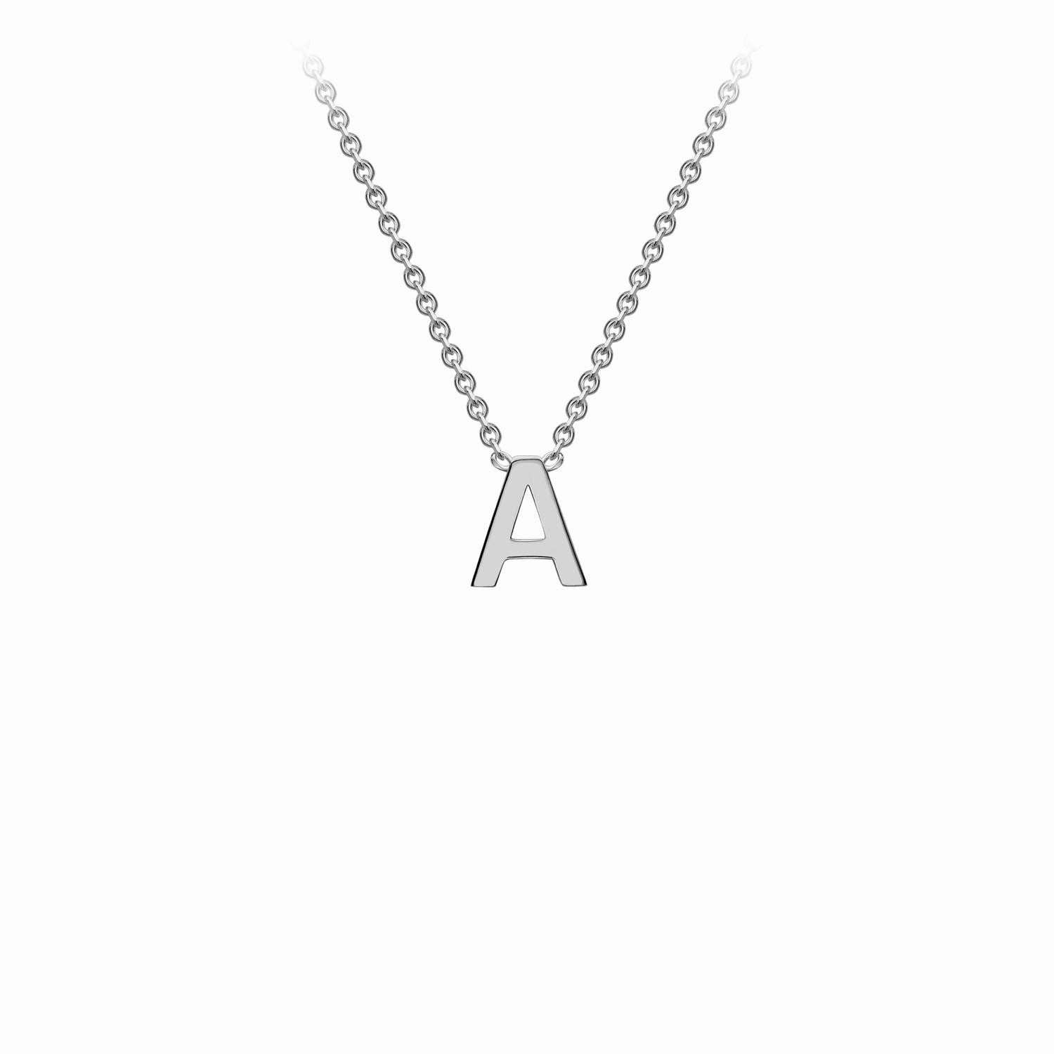 Petite Initial Letter 9ct White Gold Necklaces