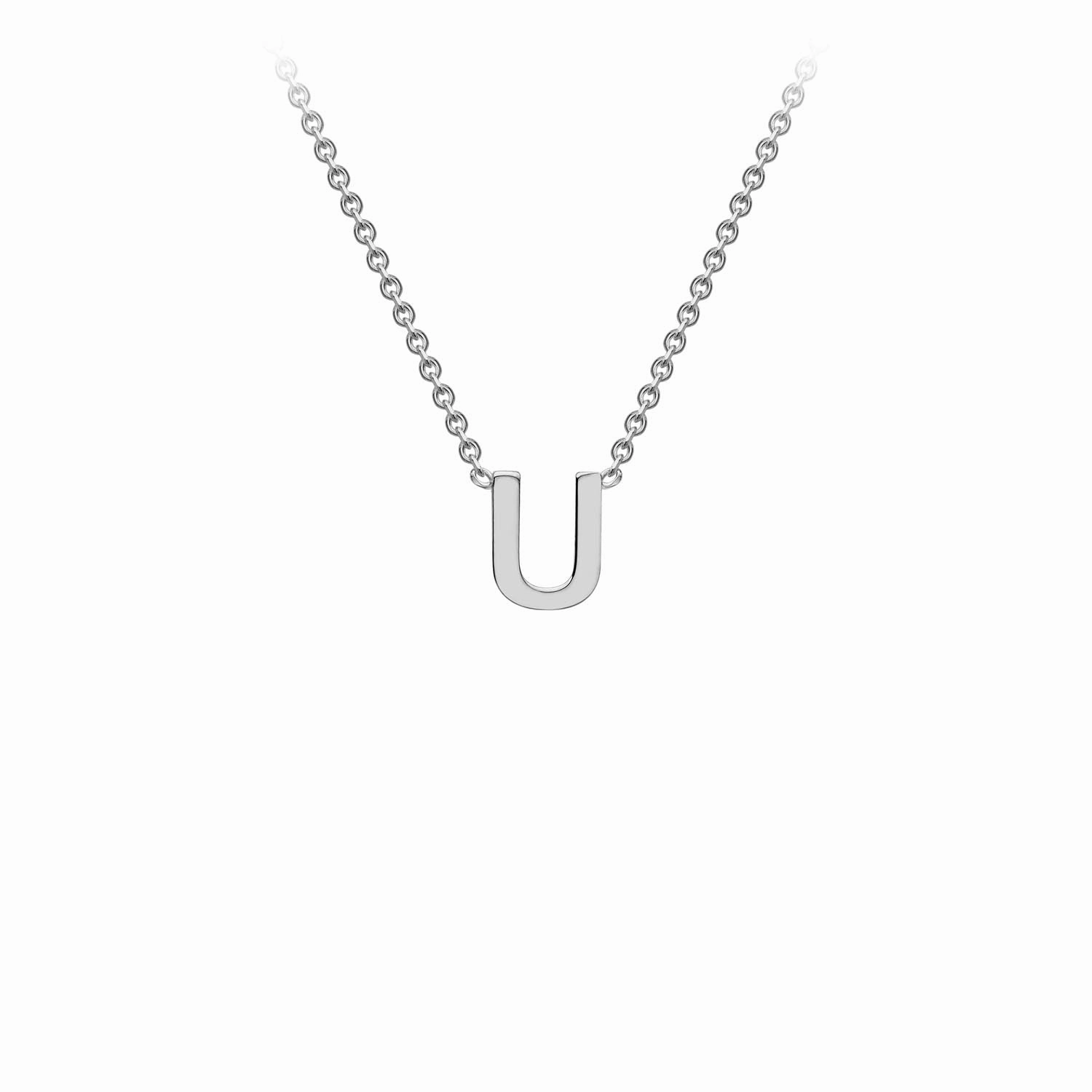 Petite Initial Letter 9ct White Gold Necklaces