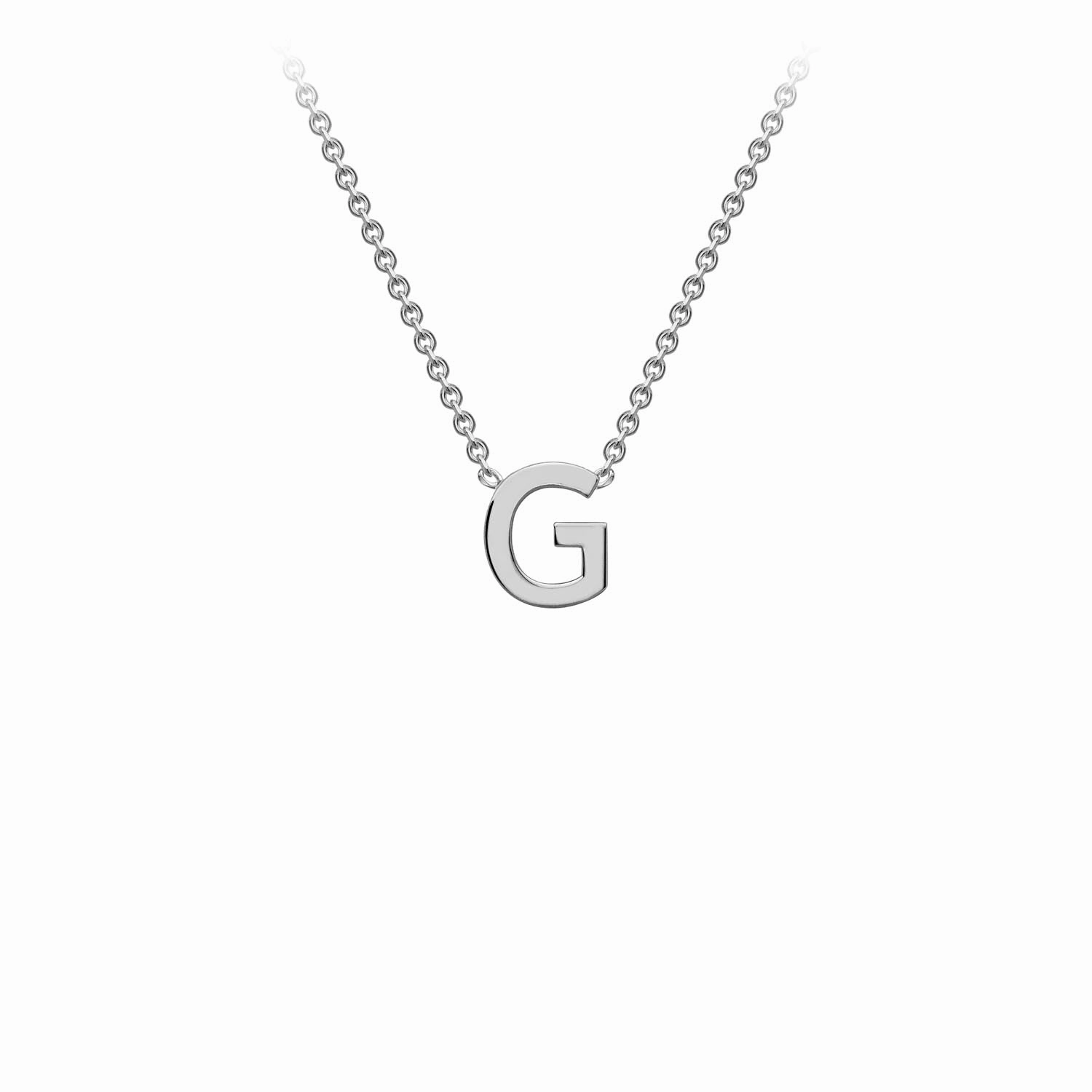 Petite Initial Letter 9ct White Gold Necklaces