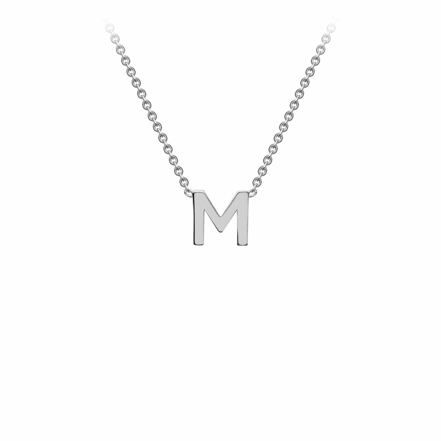 Petite Initial Letter 9ct White Gold Necklaces