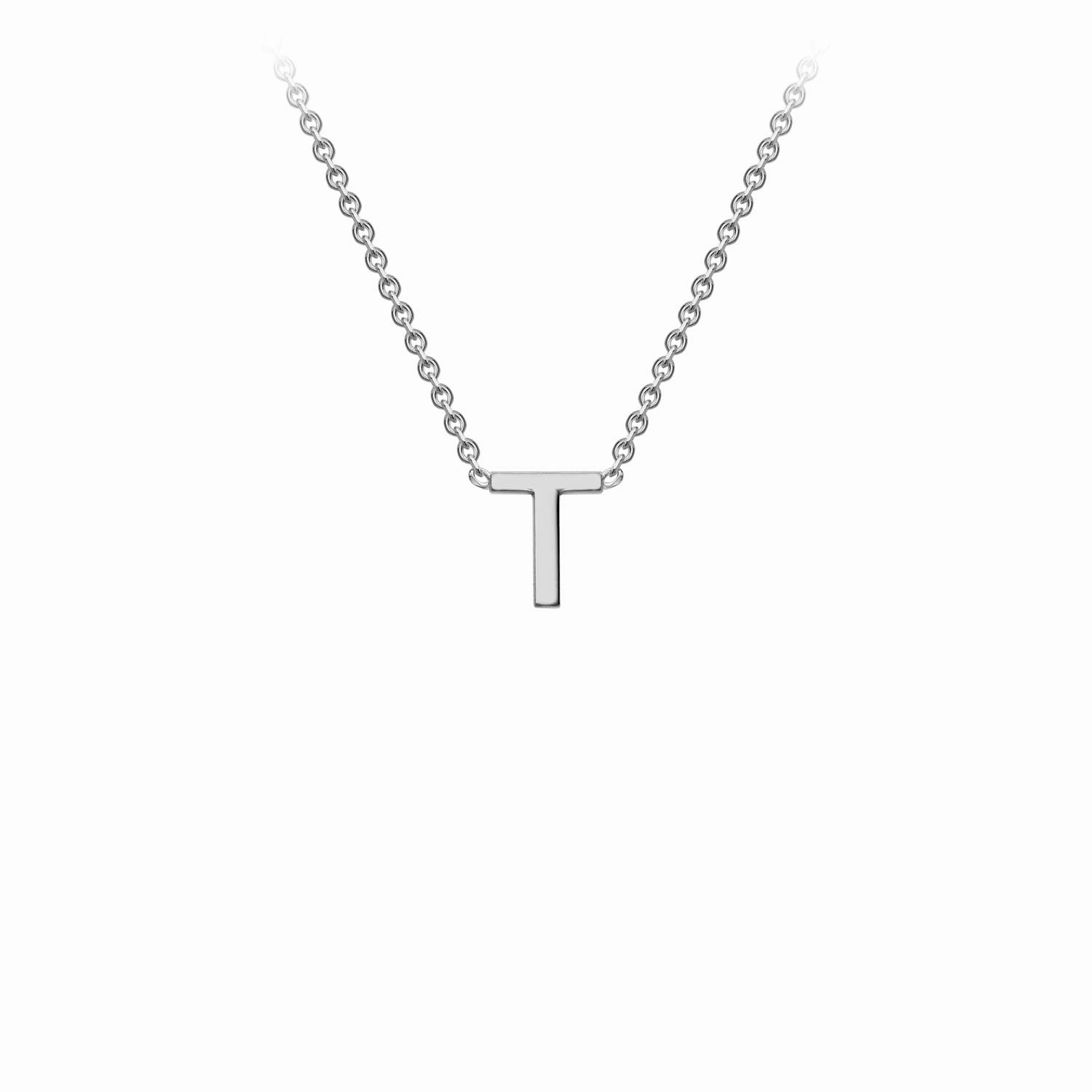 Petite Initial Letter 9ct White Gold Necklaces
