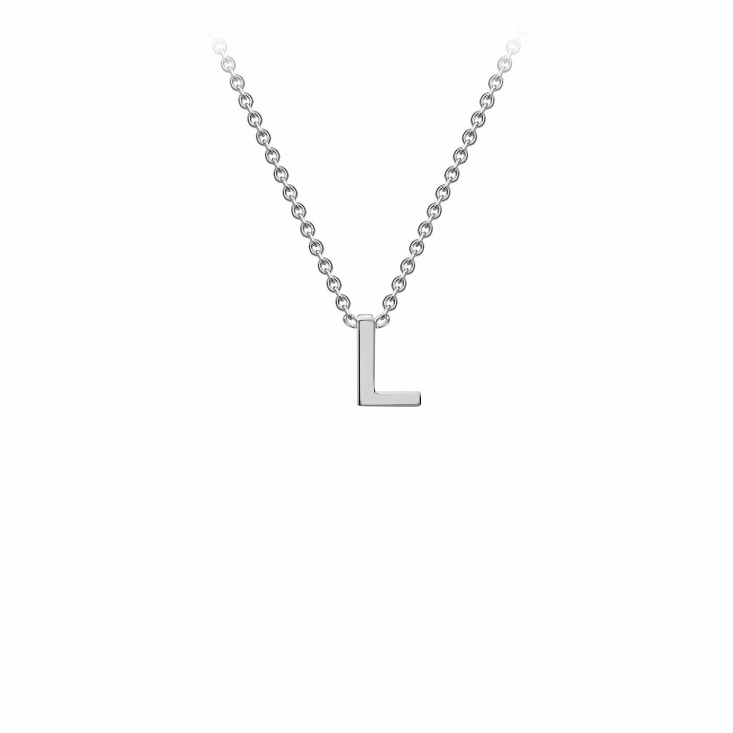 Petite Initial Letter 9ct White Gold Necklaces