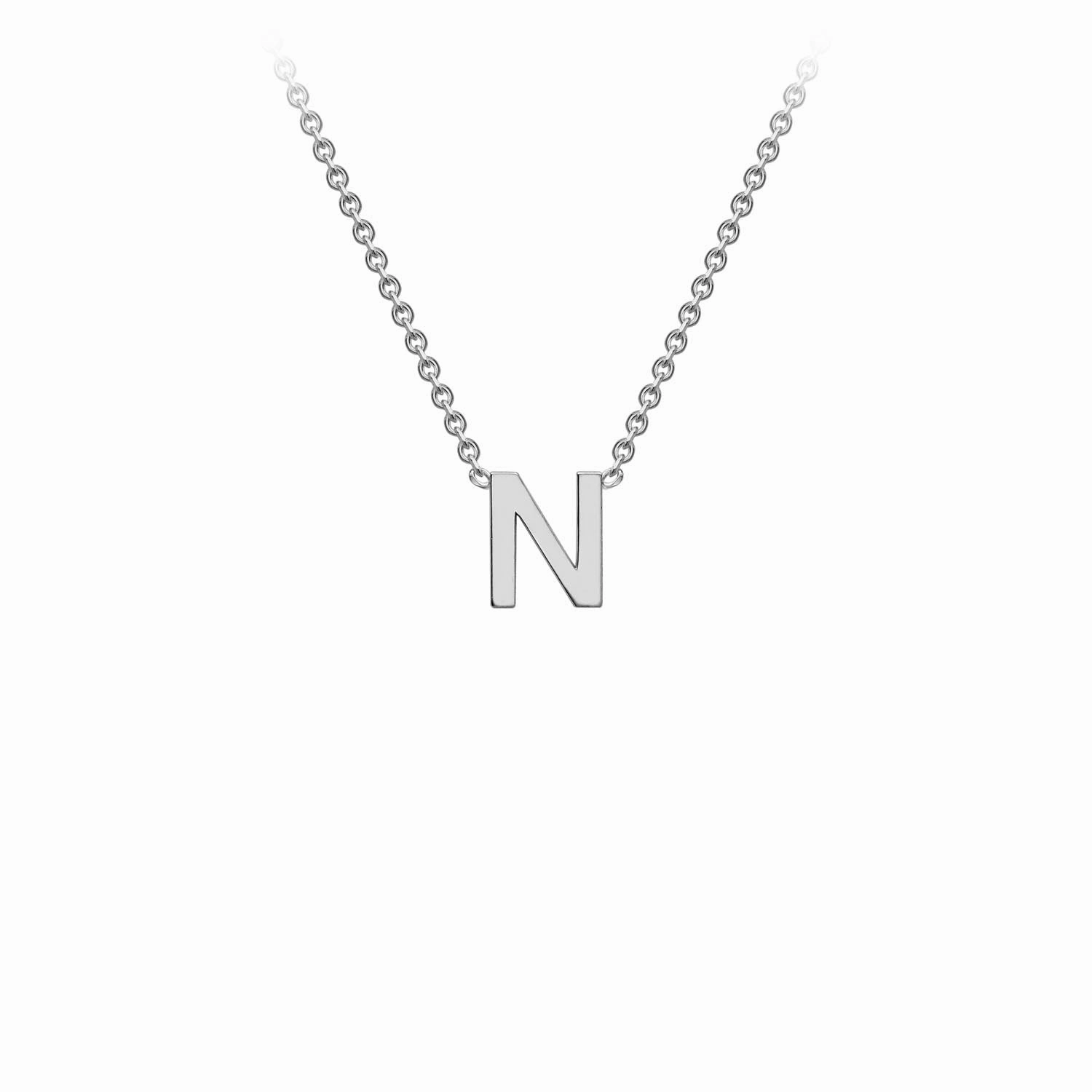 Petite Initial Letter 9ct White Gold Necklaces