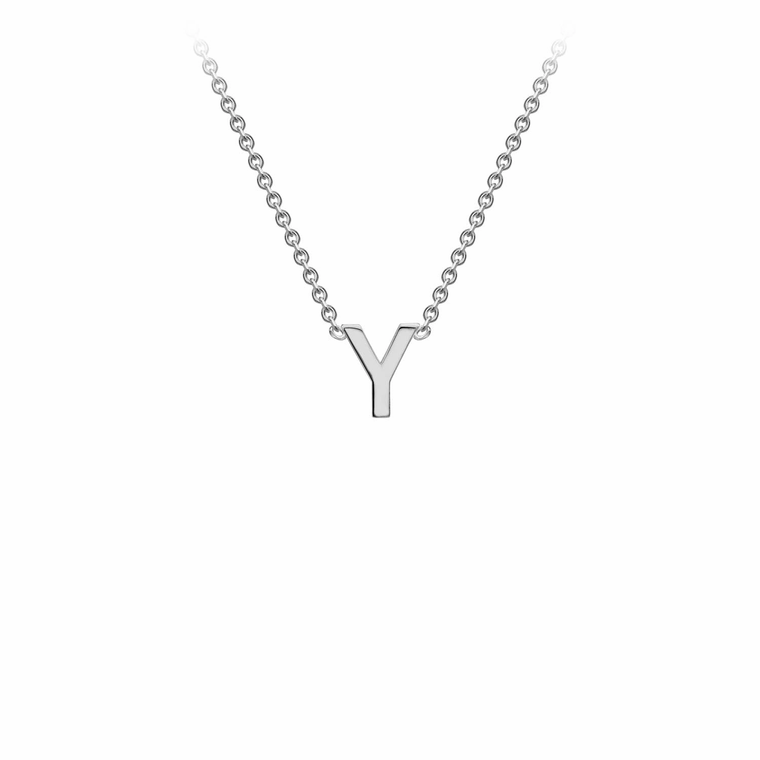Petite Initial Letter 9ct White Gold Necklaces