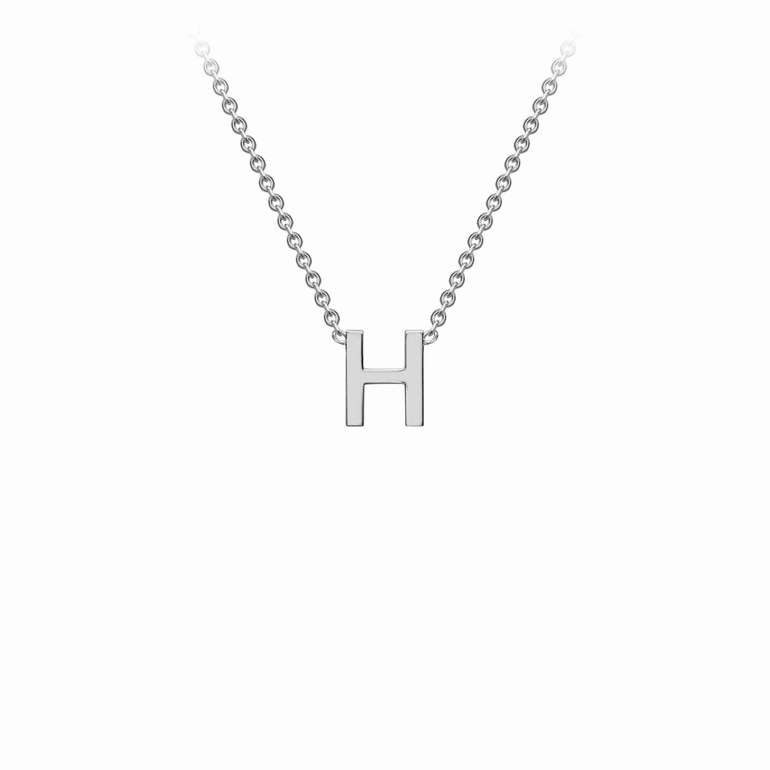 Petite Initial Letter 9ct White Gold Necklaces