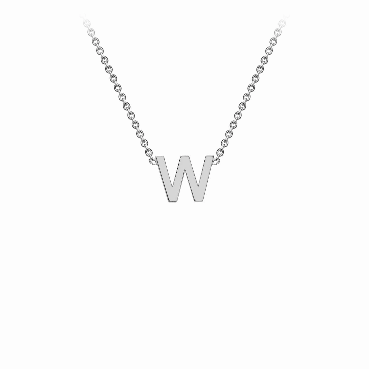 Petite Initial Letter 9ct White Gold Necklaces