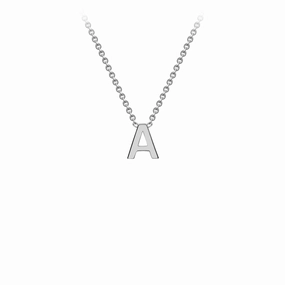 Petite Initial Letter 9ct White Gold Necklaces