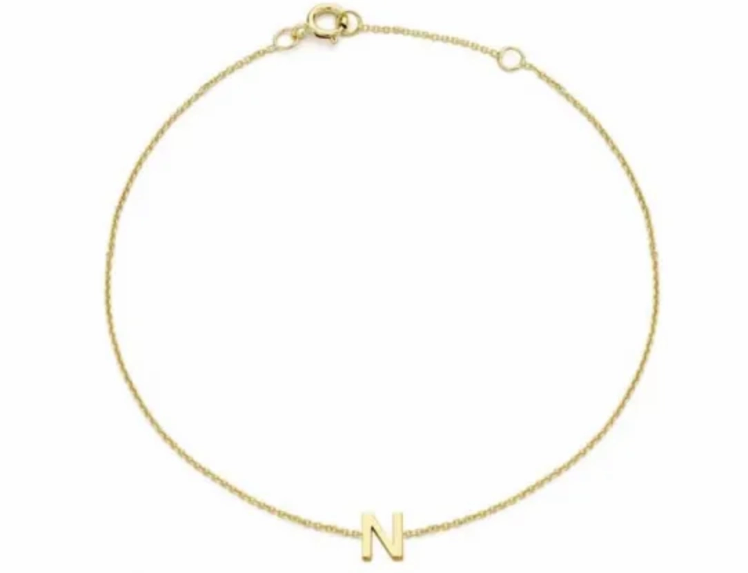 Petite Initial Letter 9ct Yellow Gold Bracelets
