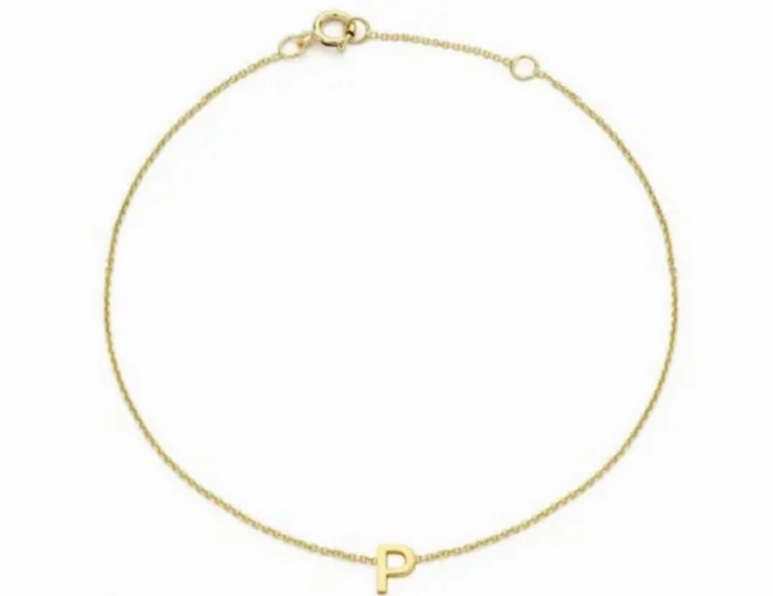 Petite Initial Letter 9ct Yellow Gold Bracelets