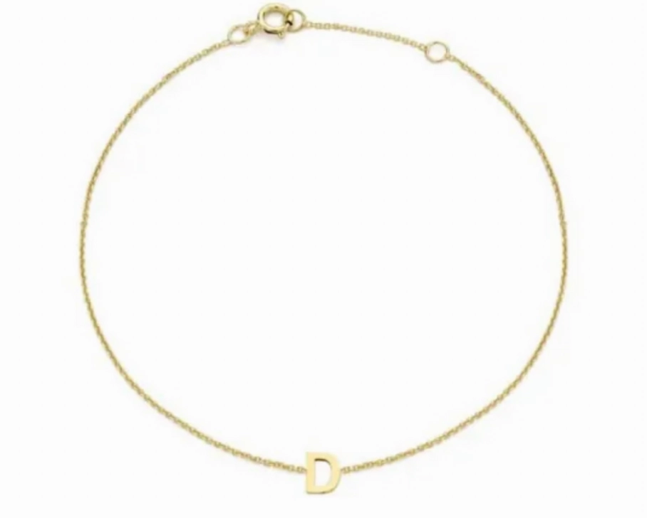 Petite Initial Letter 9ct Yellow Gold Bracelets