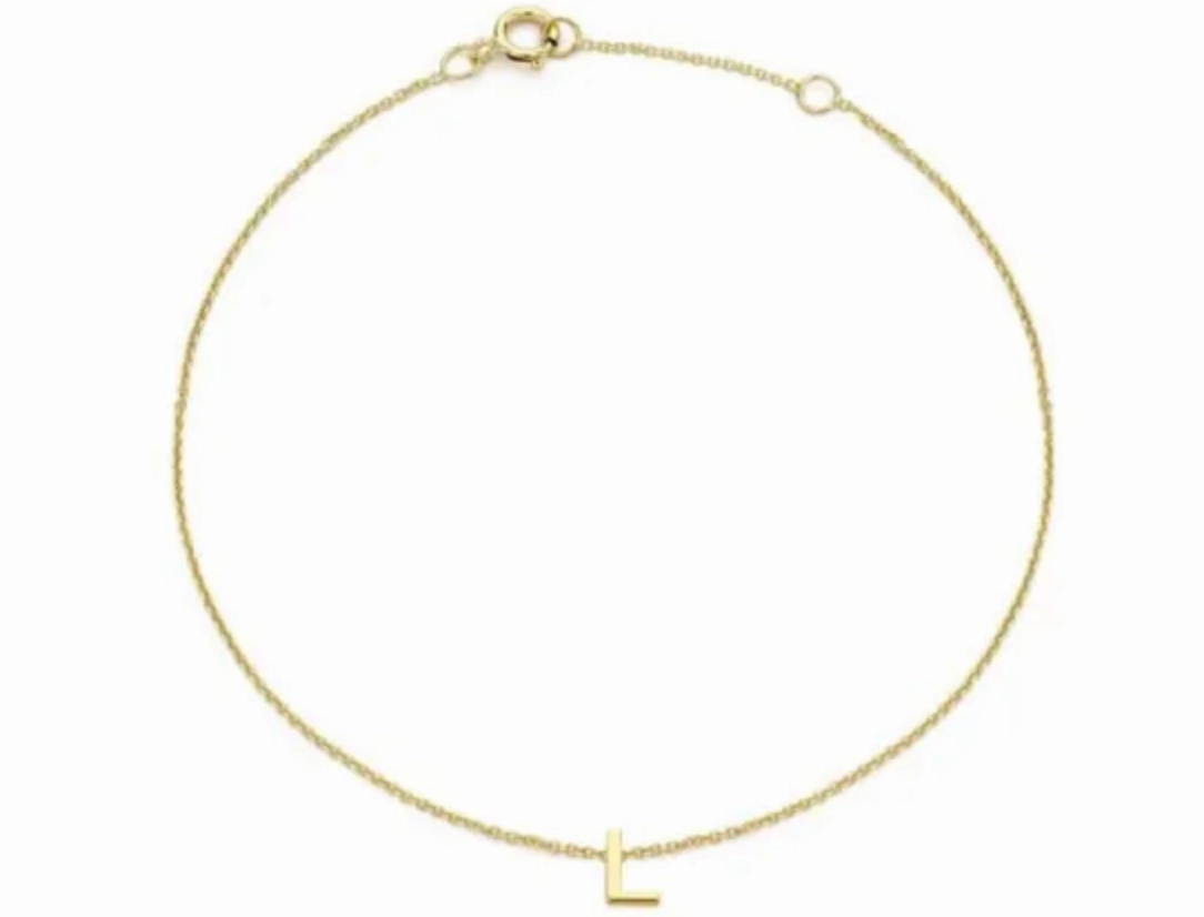 Petite Initial Letter 9ct Yellow Gold Bracelets