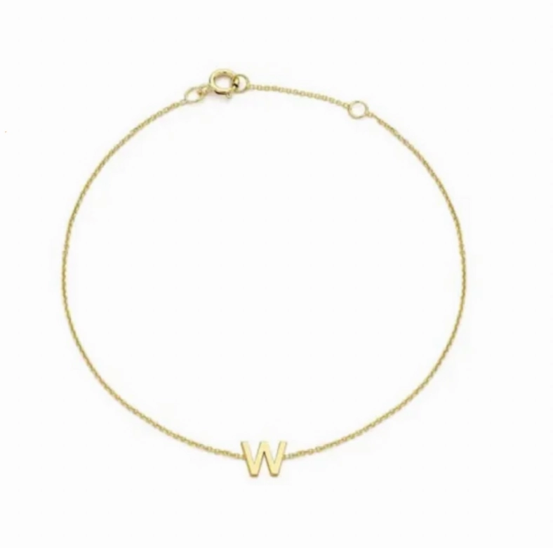 Petite Initial Letter 9ct Yellow Gold Bracelets