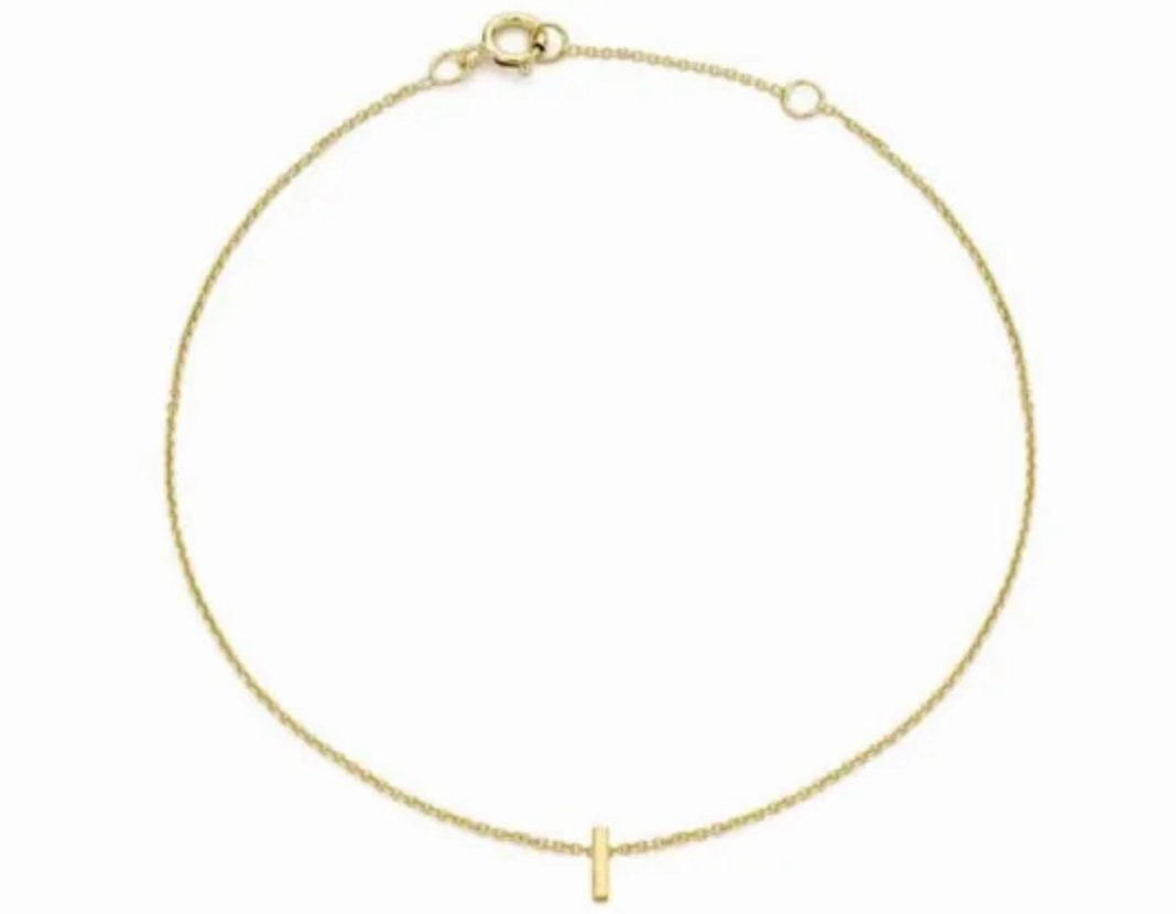 Petite Initial Letter 9ct Yellow Gold Bracelets