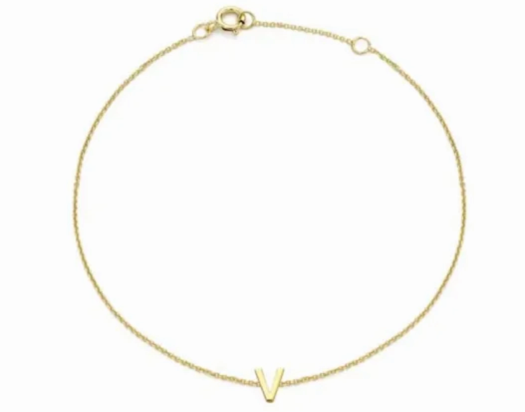 Petite Initial Letter 9ct Yellow Gold Bracelets