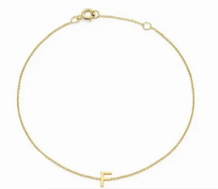 Petite Initial Letter 9ct Yellow Gold Bracelets
