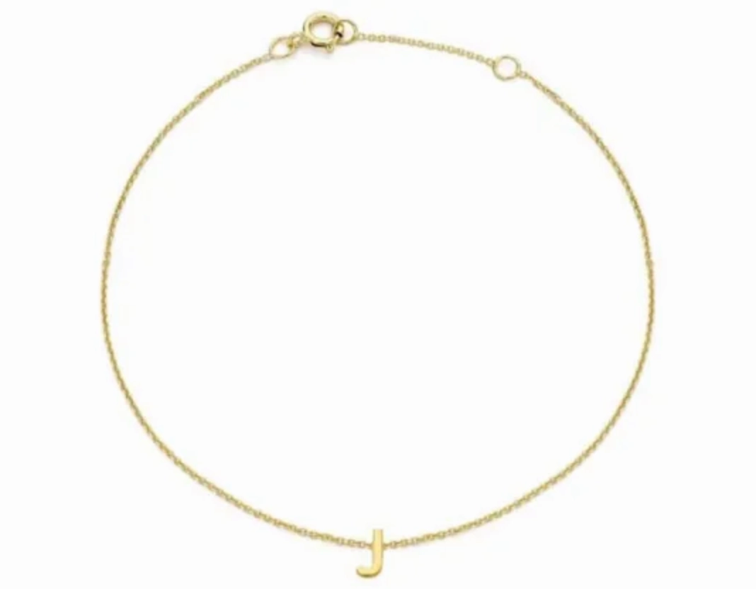 Petite Initial Letter 9ct Yellow Gold Bracelets