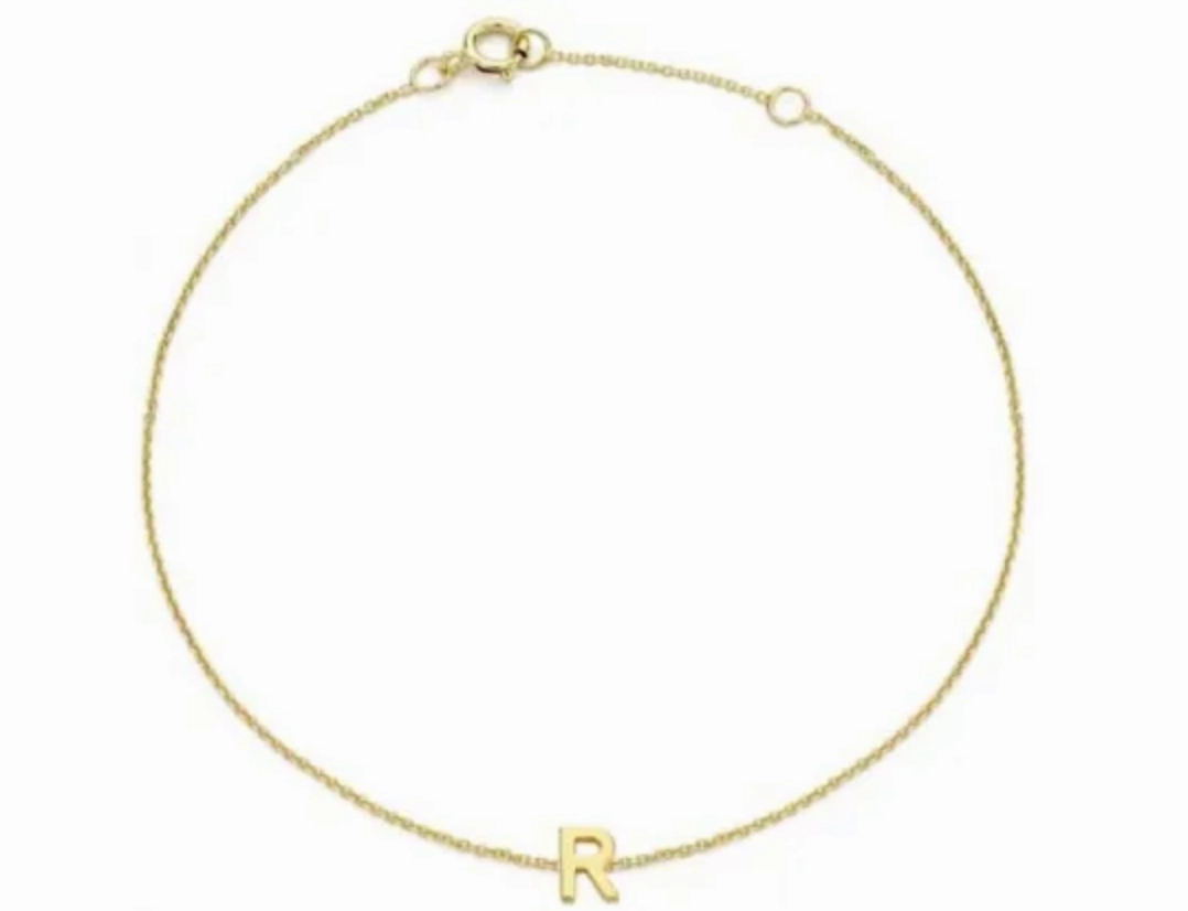 Petite Initial Letter 9ct Yellow Gold Bracelets