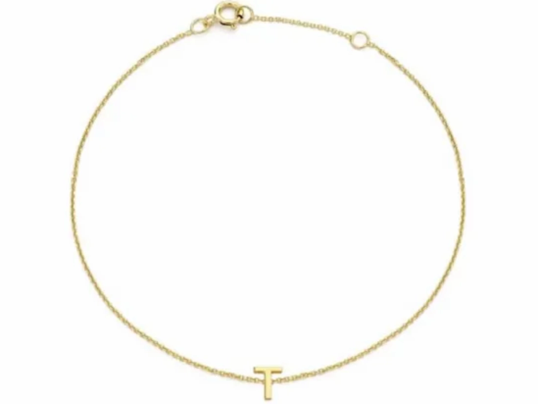 Petite Initial Letter 9ct Yellow Gold Bracelets