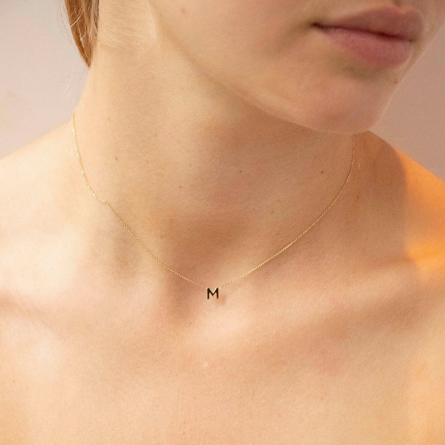 Petite Initial Letter 9ct Yellow Gold Necklaces