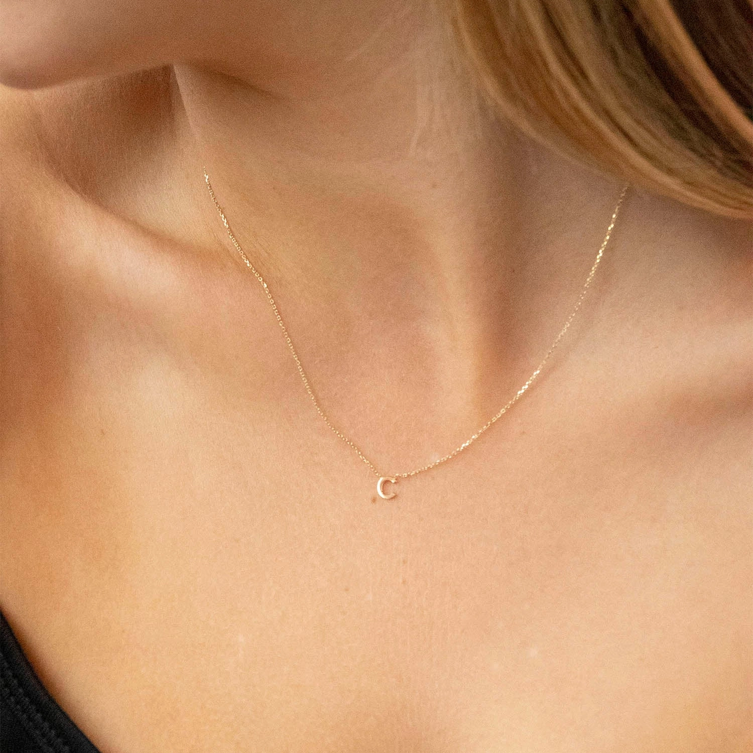 Petite Initial Letter 9ct Yellow Gold Necklaces