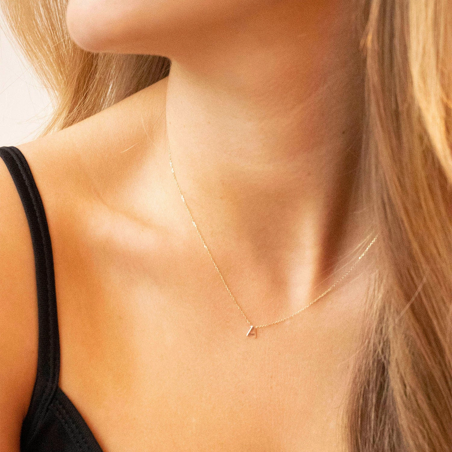 Petite Initial Letter 9ct Yellow Gold Necklaces