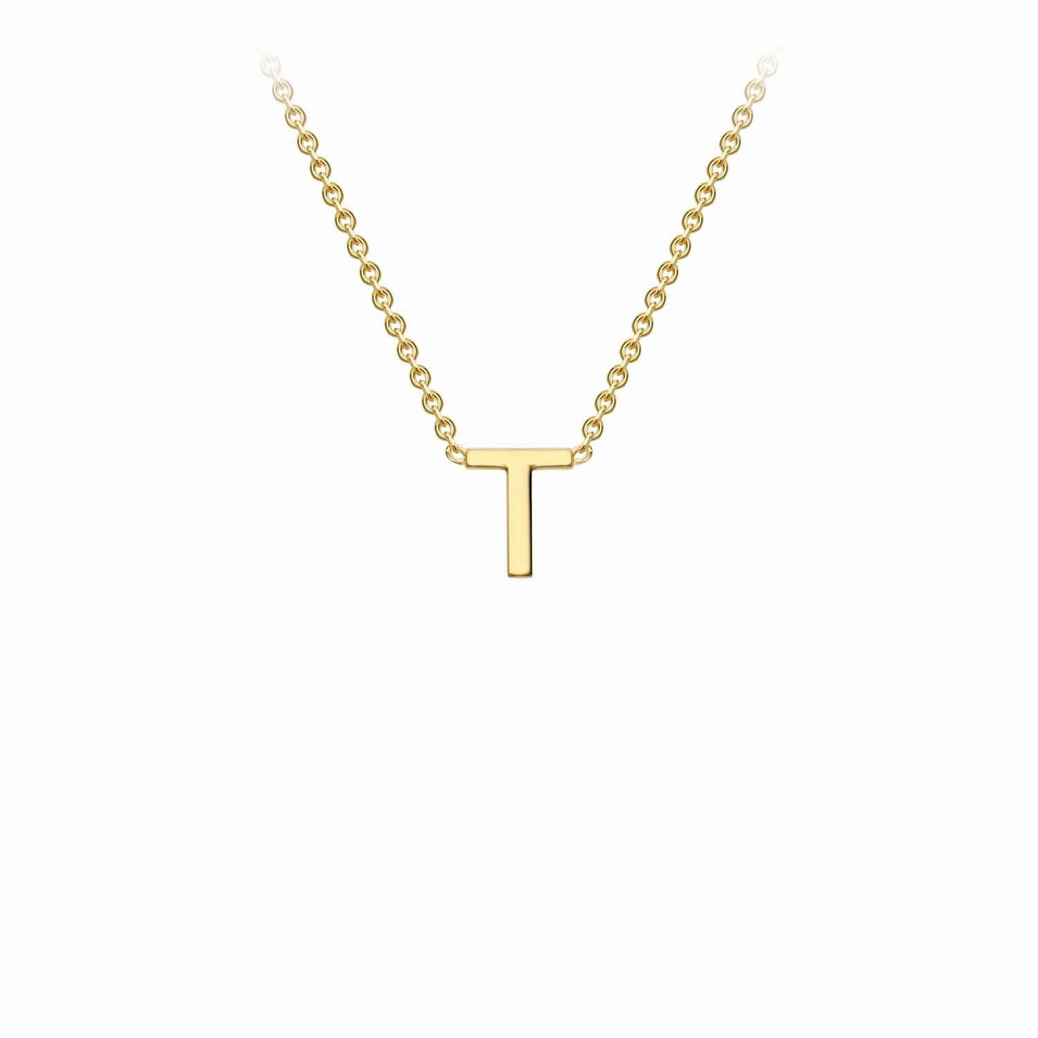 Petite Initial Letter 9ct Yellow Gold Necklaces