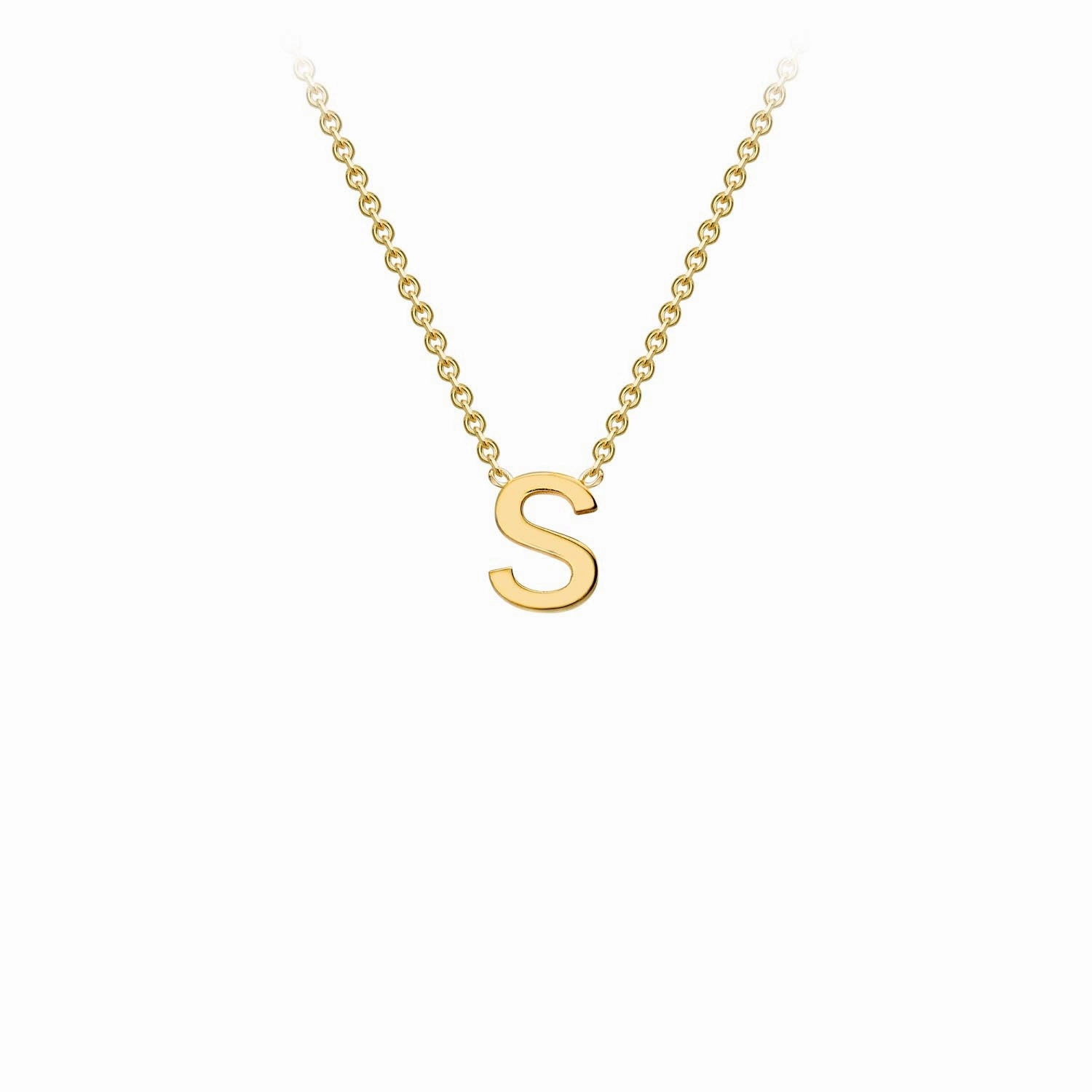 Petite Initial Letter 9ct Yellow Gold Necklaces