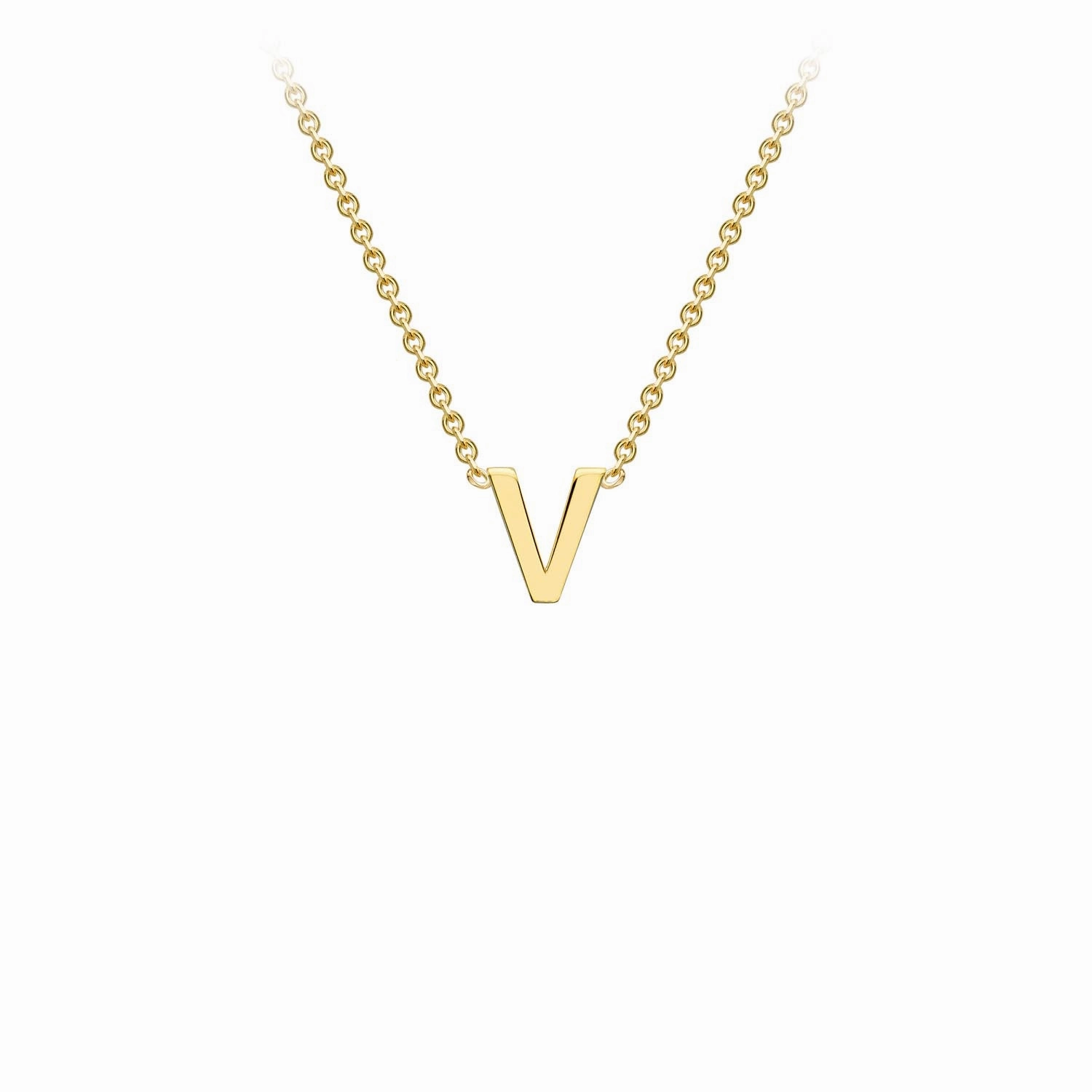 Petite Initial Letter 9ct Yellow Gold Necklaces