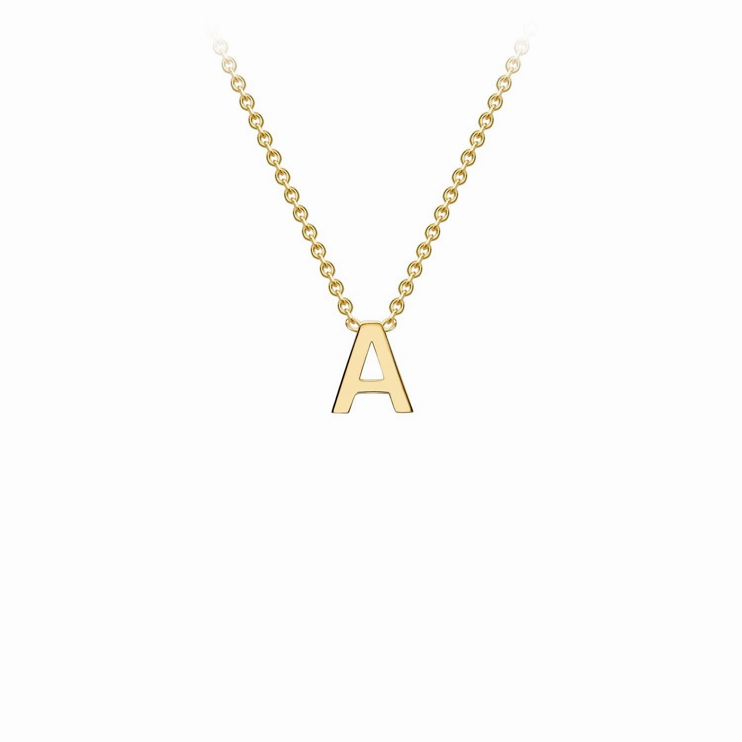 Petite Initial Letter 9ct Yellow Gold Necklaces