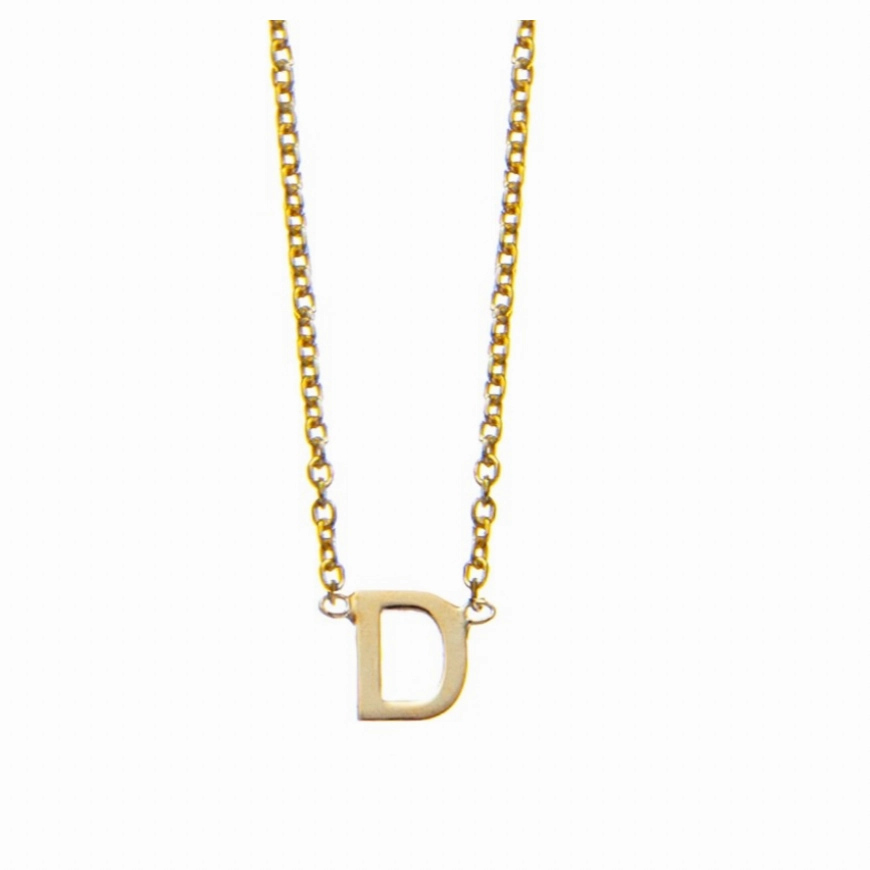 Petite Initial Letter Gold Plated Necklaces
