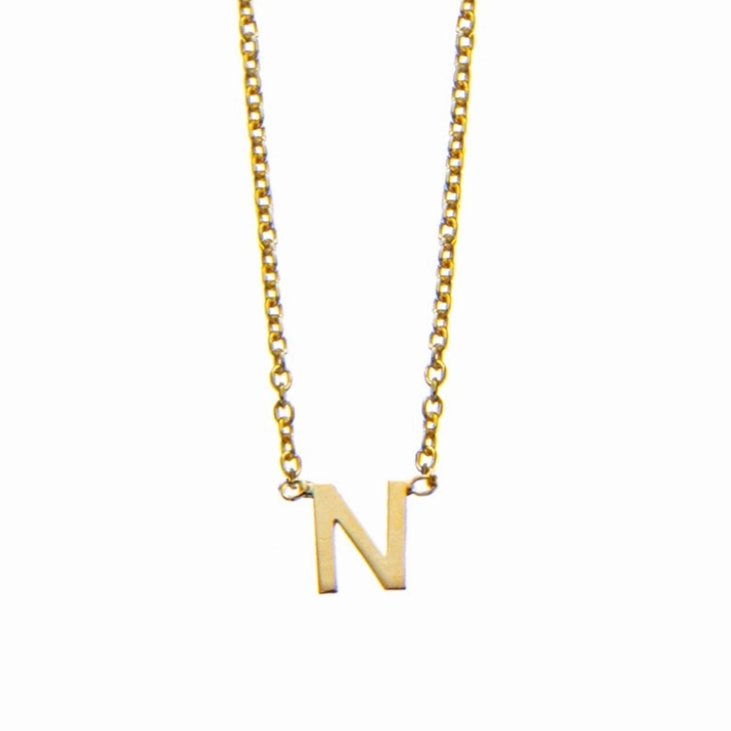 Petite Initial Letter Gold Plated Necklaces