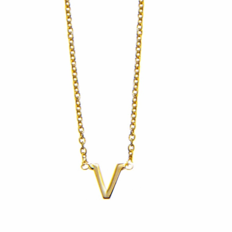 Petite Initial Letter Gold Plated Necklaces