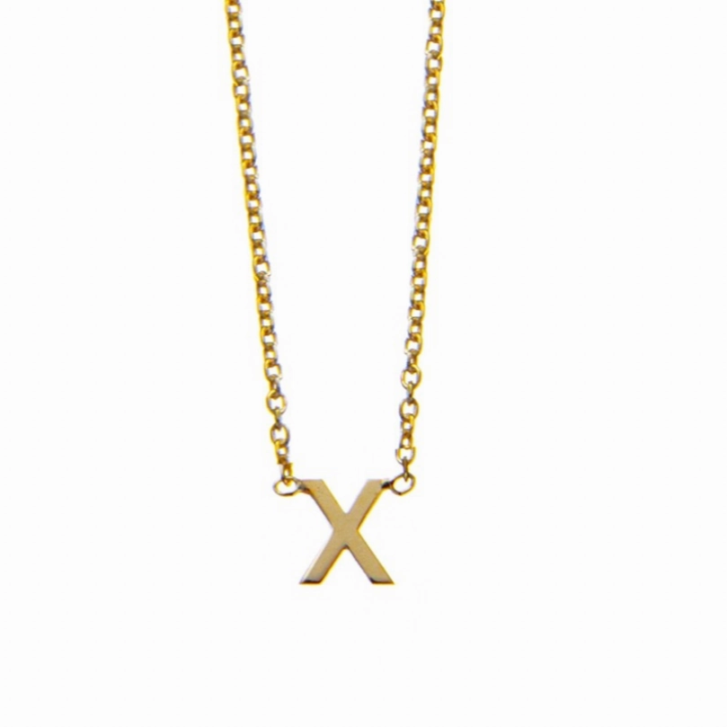 Petite Initial Letter Gold Plated Necklaces