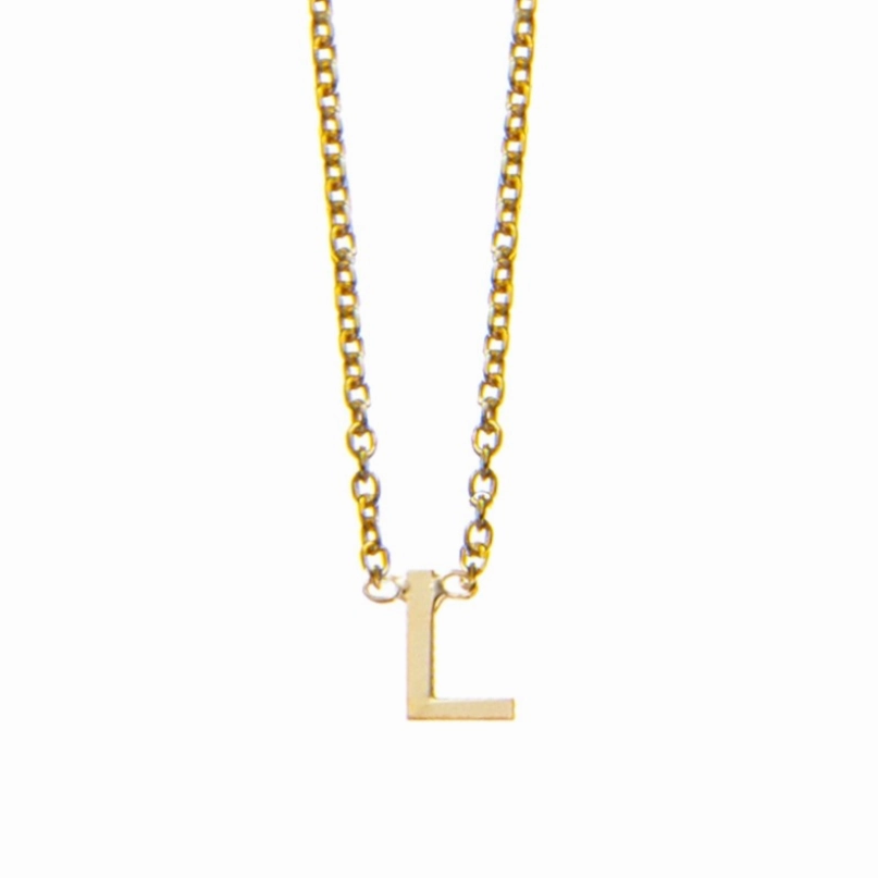 Petite Initial Letter Gold Plated Necklaces