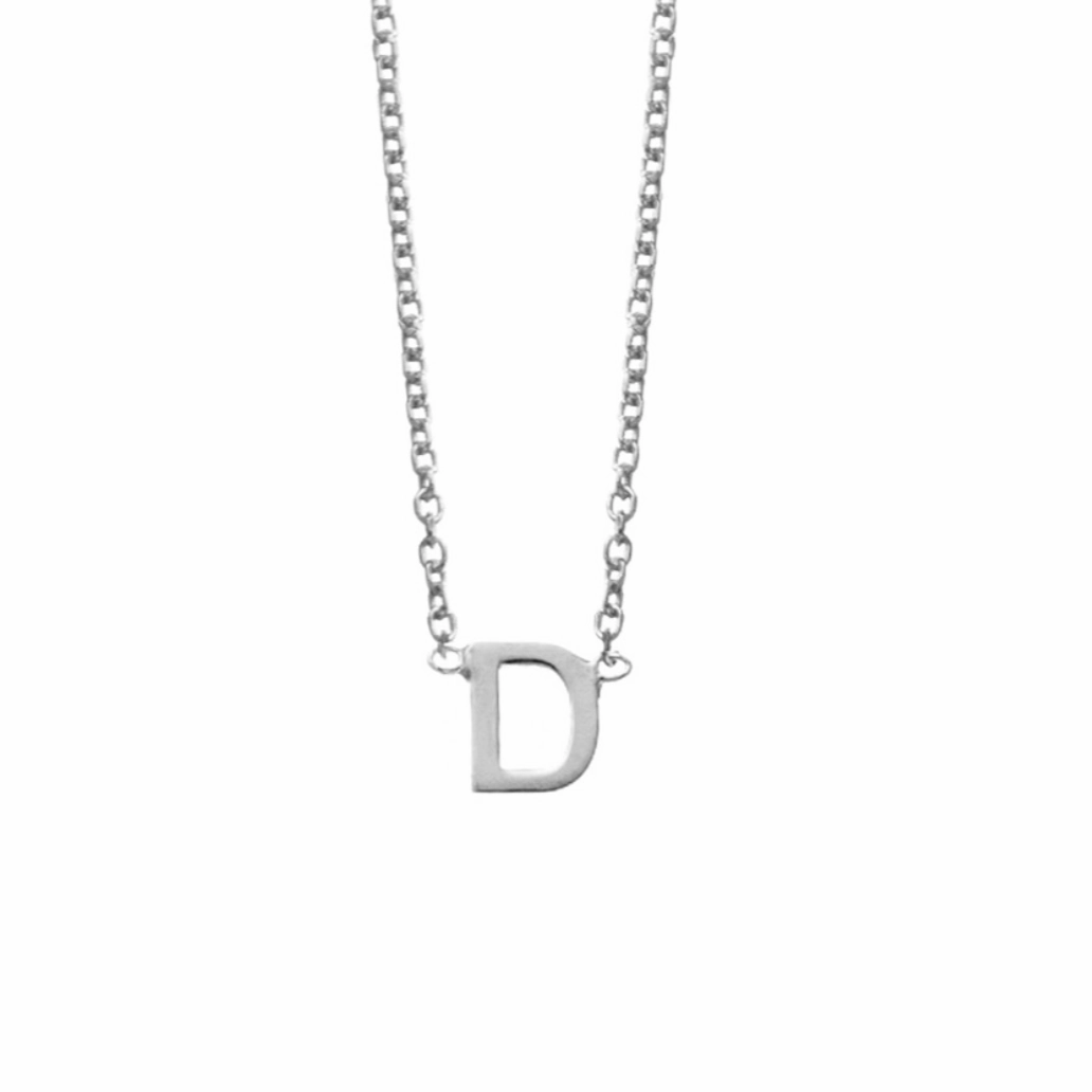 Petite Initial Letter Sterling Silver Necklaces