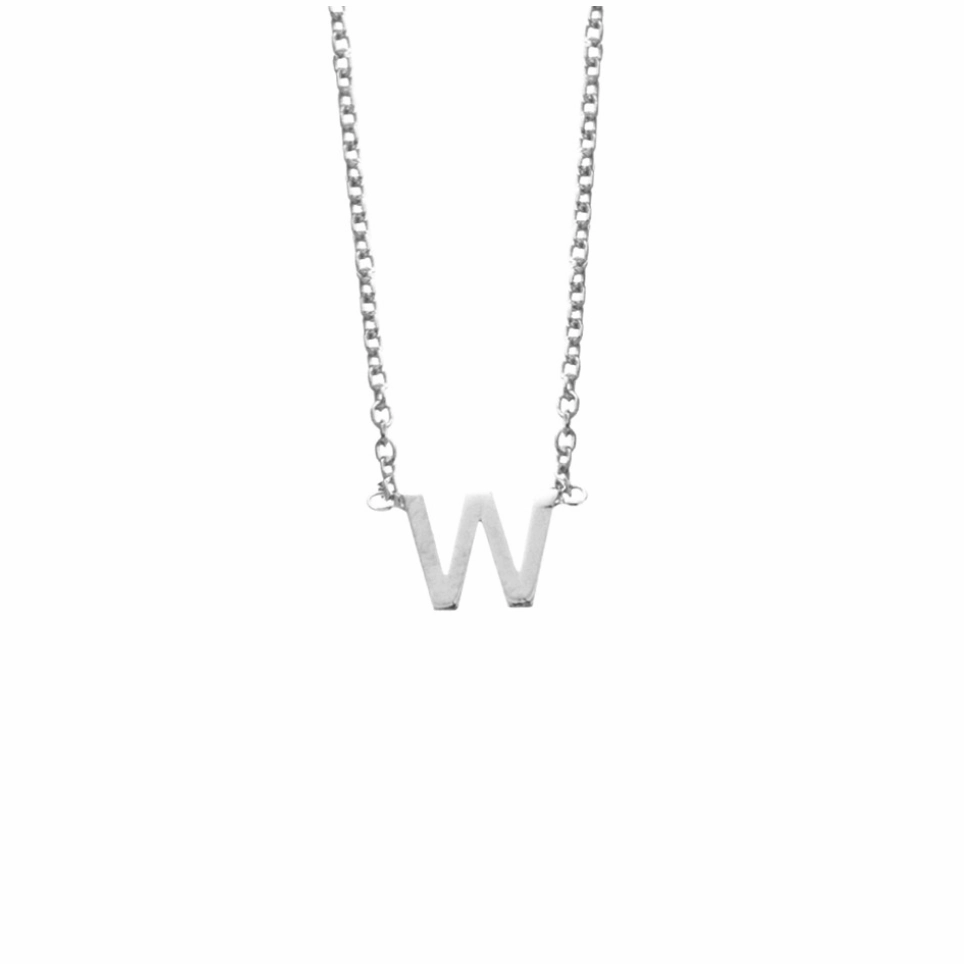 Petite Initial Letter Sterling Silver Necklaces