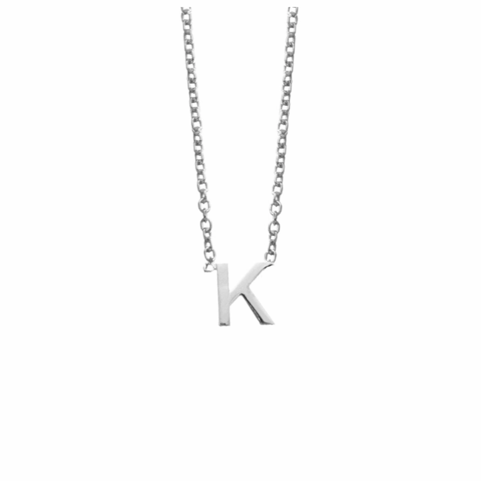 Petite Initial Letter Sterling Silver Necklaces