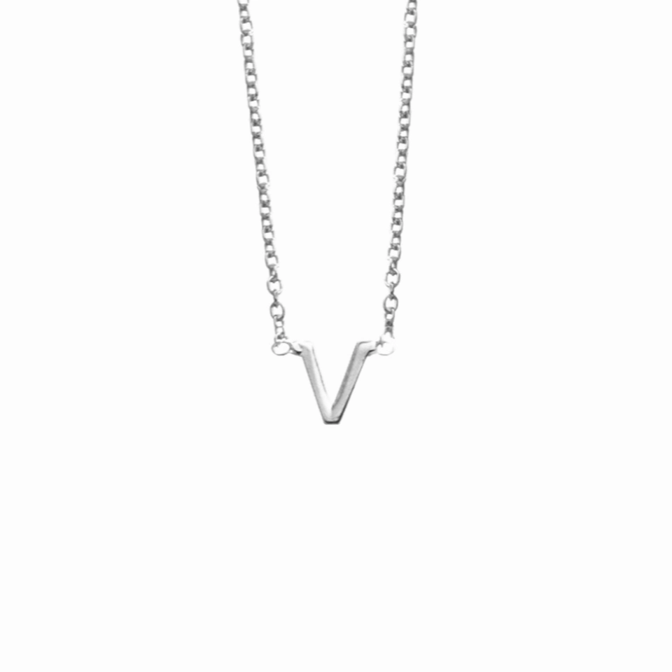 Petite Initial Letter Sterling Silver Necklaces