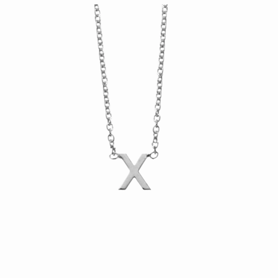 Petite Initial Letter Sterling Silver Necklaces